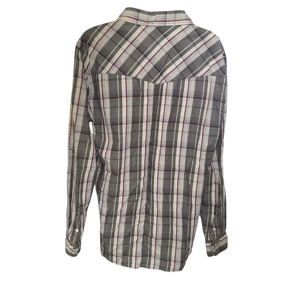 GPH Supply Co Plaid Western Shirt Mens Large Snap Button Cowboy Workwear